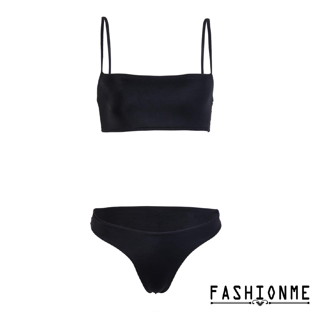 Bộ đồ tắm 2 mảnh có push-up màu trơn đơn giản kiểu dáng thời trang cho nữ | BigBuy360 - bigbuy360.vn