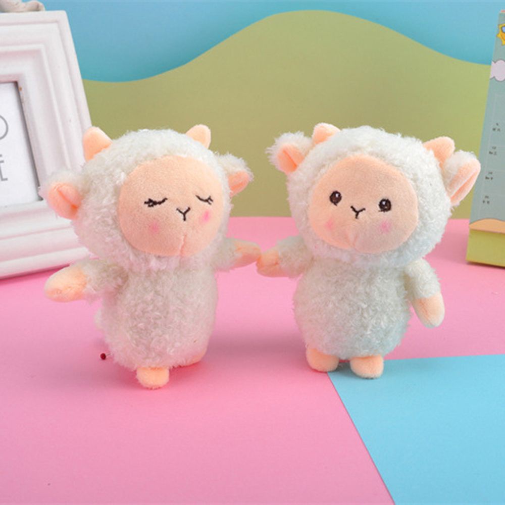 Thú nhổi bông hình cừu/thỏ mềm mại sáng tạo dễ thương dùng làm móc chìa khóa