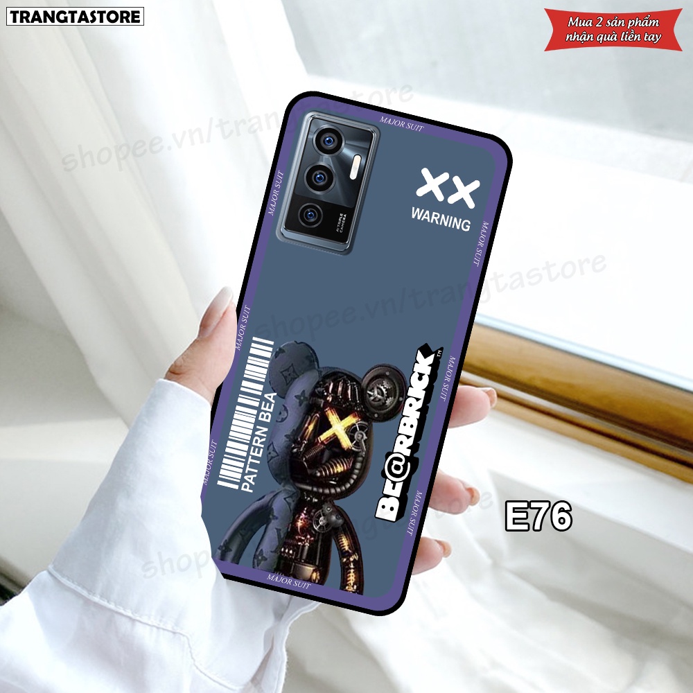 Ốp Vivo V23E in hình gấu Bearbrick,Metal Style,Doremon siêu dễ thương chất lượng