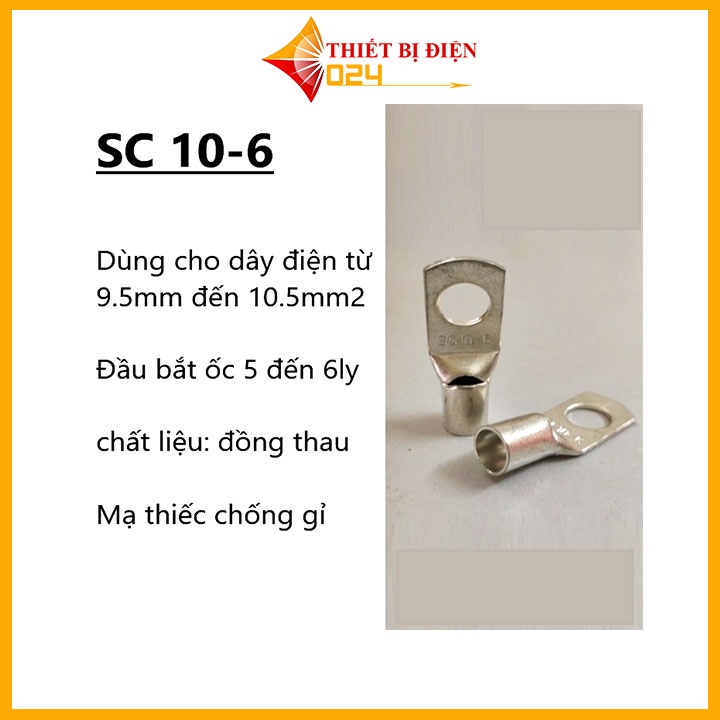 Bộ  10 đầu ,20 đầu cos dây điện bít trần , SC 4-6 đên sc 35-10