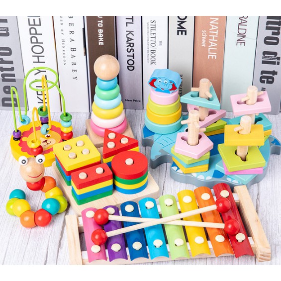 Combo 3 - 7 món đồ chơi gỗ cho bé phát triển tư duy