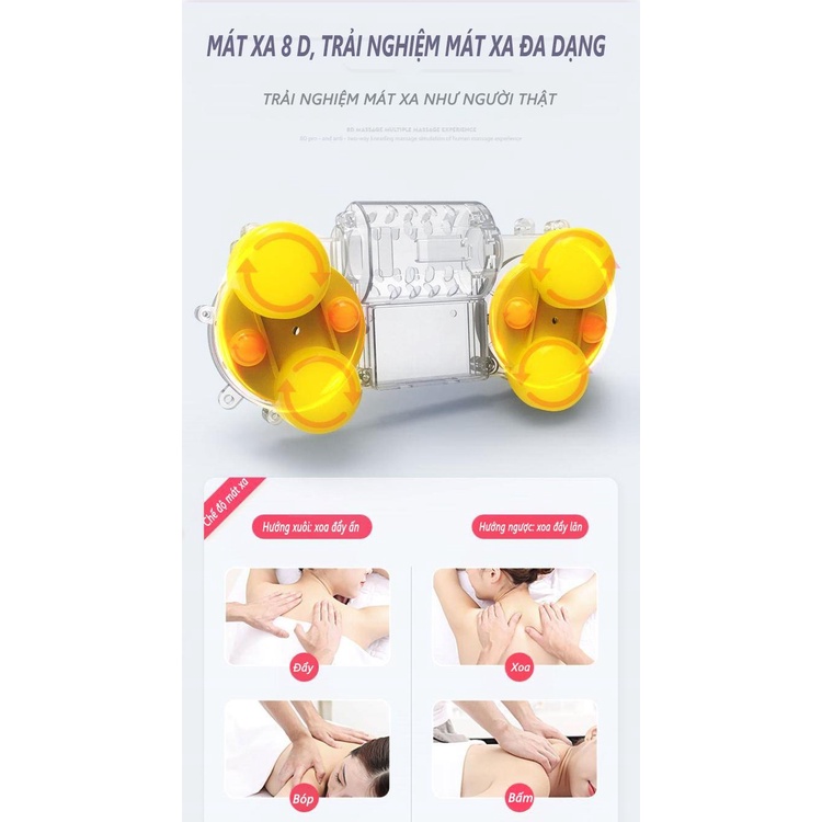 Gối Massage Lưng Cổ , Máy Mát Xa Lưng và Cổ Hồng Ngoại 5.0