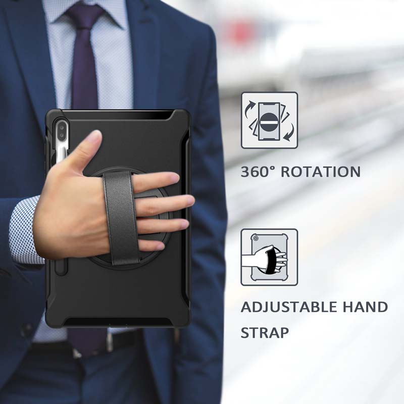 Ốp máy tính bảng chống sốc có ngăn đựng bút và dây đeo tay cho Samsung Galaxy Tab S6 Sm-t860 T865 T867