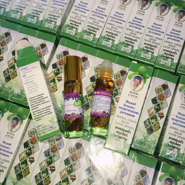 «8cc» 🎈 Dầu Gió Lăn 13 Vị Thảo Dược OTOP - Herbal Liquid Balm Yatim Brand Thái Lan ❃