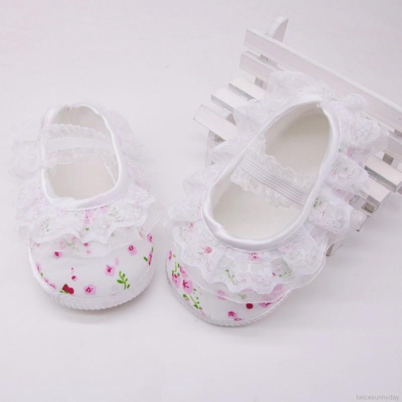 Giày cotton phối ren xinh xắn đáng yêu dành cho bé gái