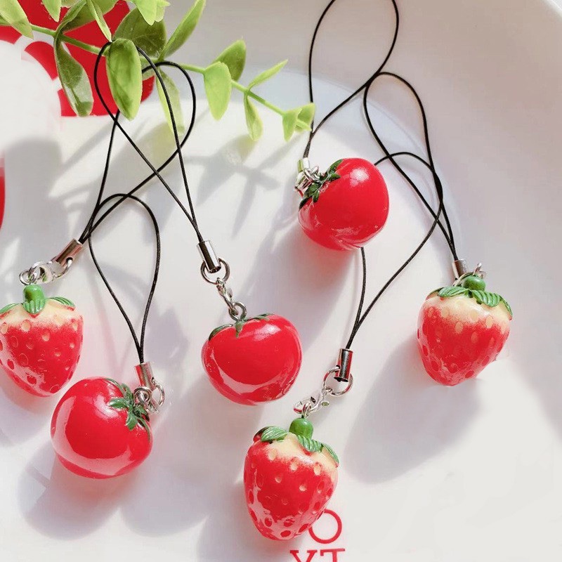 Dây Đeo Điện Thoại / Chìa Khóa Họa Tiết Trái Cây Hoạt Hình Mini Dễ Thương
