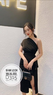 Bigsize Đầm lệch vai xẻ đùi D315