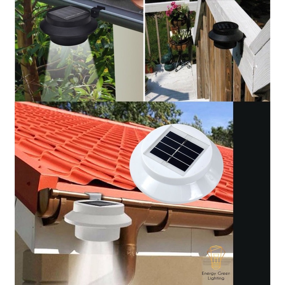 Đèn LED Gắn Tường Năng Lượng Mặt Trời Energy Green Lighting MT-153 - 3 Mắt Led Chiếu Sáng Lối Đi - Chân Cầu Thang