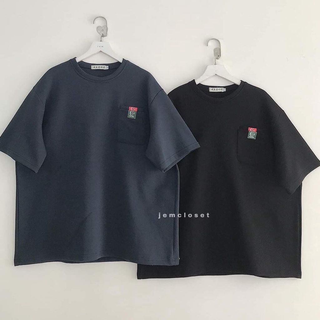 Áo Thun Nam Nữ Form Rộng Hàn Quốc 2 Túi  Thoáng Mát Thiết Kế Thời Trang Kiểu Dáng Năng Động Trẻ Trung