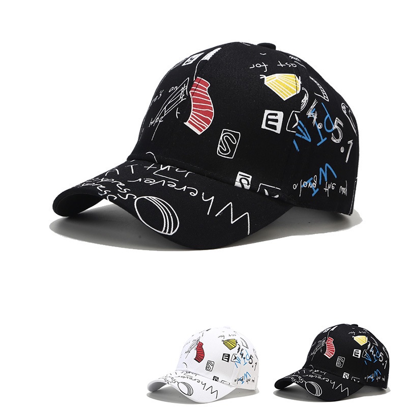 Mũ lưỡi trai LINJW họa tiết Graffiti phong cách Hàn Quốc 2021 cho cả nam và nữ
