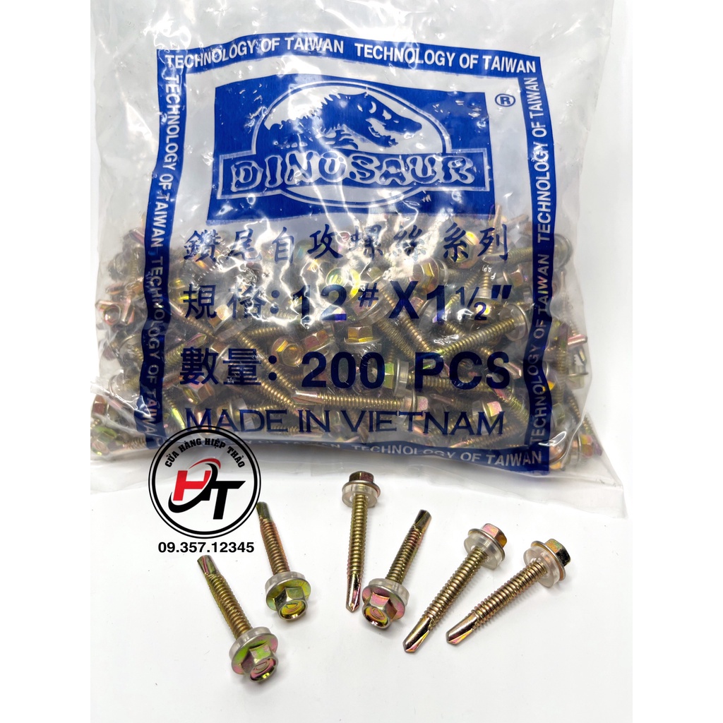 Vít bắn tôn ốp lam sắt gói 200 cái Dinosaur chính hãng VOS-DNS-1T