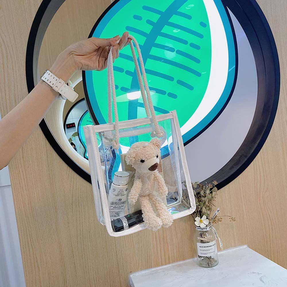 LILYES Túi Đeo Vai Đựng Mỹ Phẩm Bằng Nhựa Dẻo Hình Gấu Có Khóa Kéo Cho Nữ