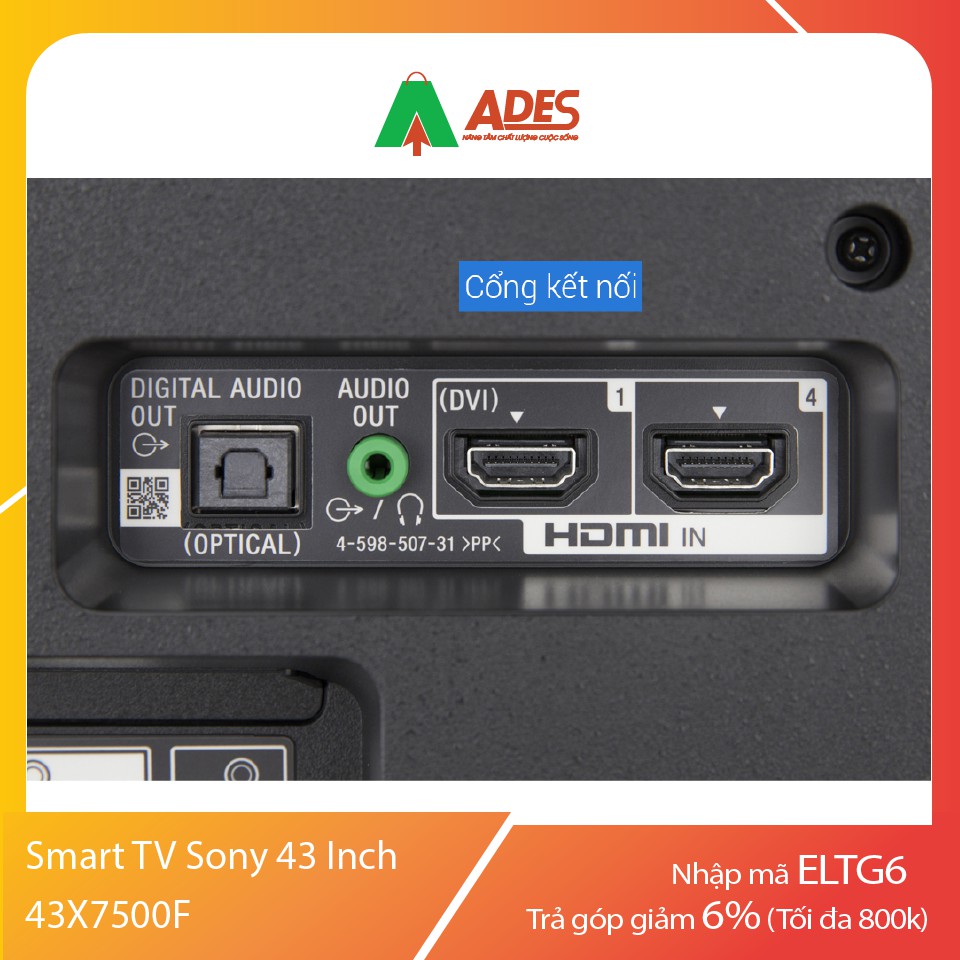 [Mã 154ELSALE2 giảm 7% đơn 300K] Smart TV Sony 43 inch 43x7500f