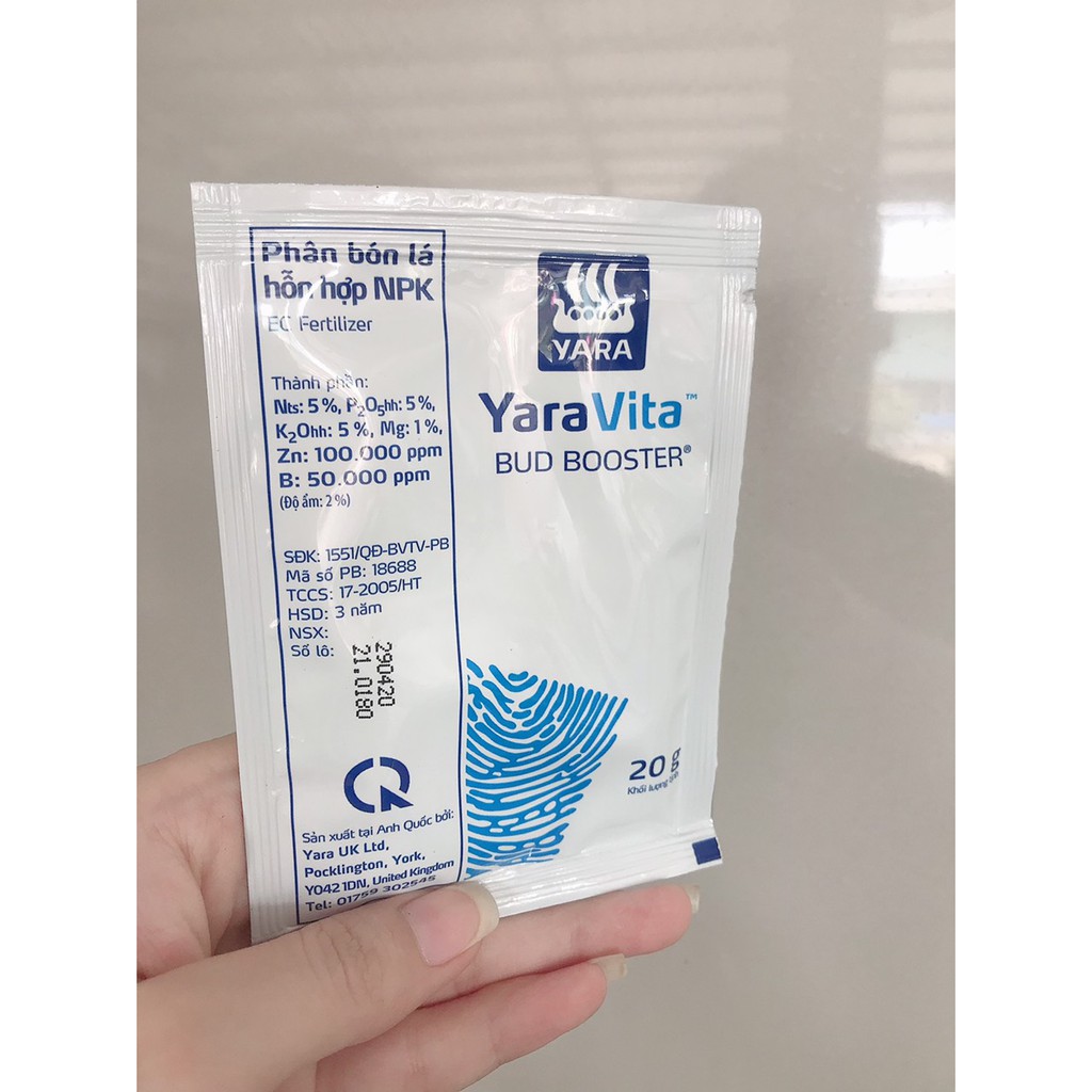 Phân bón lá Yara Bud booster Hộp 25 gói