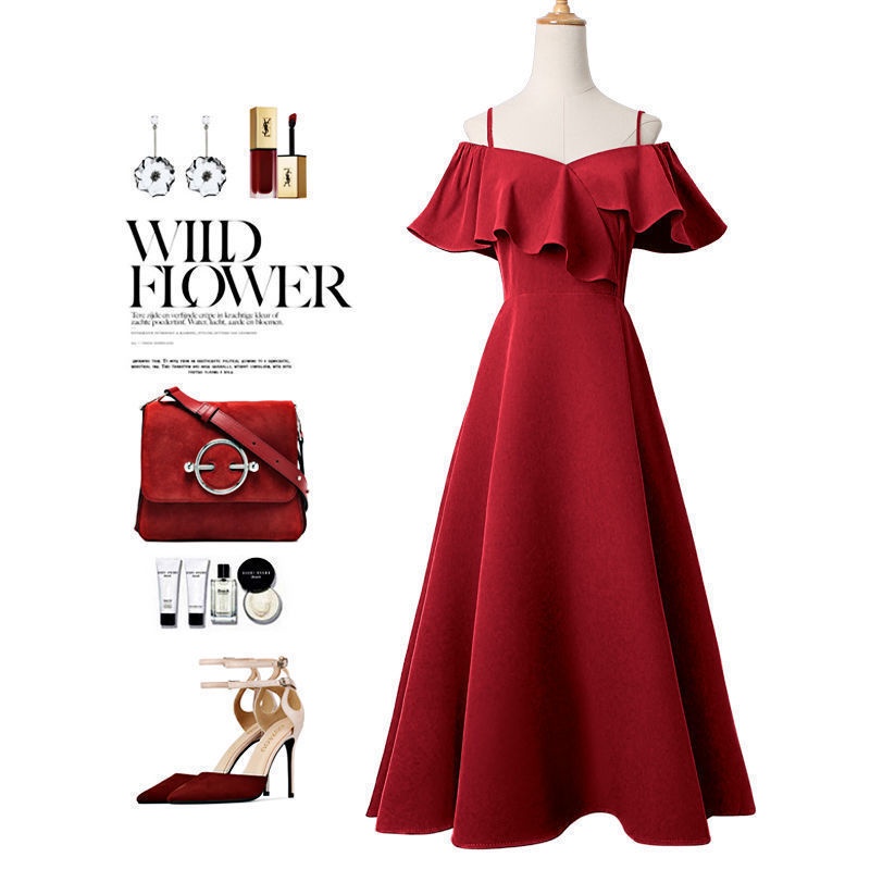 Đầm Chữ A Tay Bèo Quyến Rũ Thời Trang Mùa Hè Cho Nữ