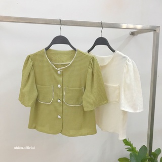 Áo cổ V nữ - áo kiểu công sở nhiennhienvintage BA118