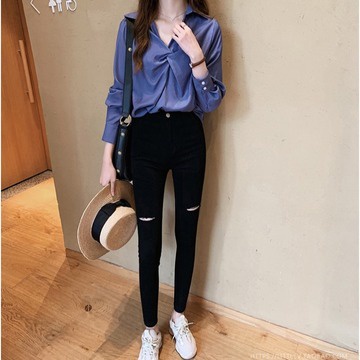 Áo Sơ Mi Trắng Dáng Rộng Phong Cách Phương Tây Thời Trang Cho Nữ