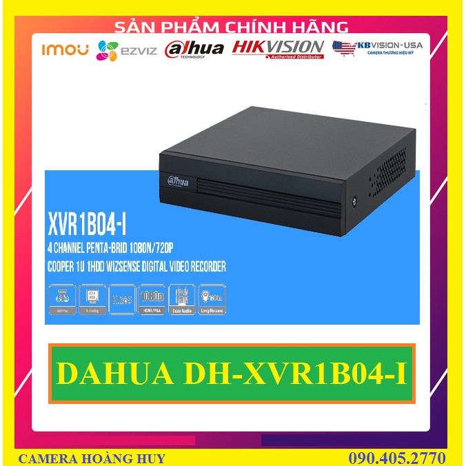 Đầu ghi hình camera DH-XVR 1B04-I tích hợp mic chính hãng DSS - XEM ĐT,MÁY TÍNH DỄ DÀNG- HỖ TRỢ TẤT CẢ CAMERA MỚI VÀ CŨ
