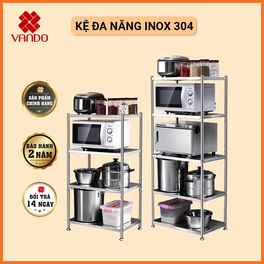 [ 𝐈𝐍𝐎𝐗 𝟑𝟎𝟒 ] Kệ INOX, Kệ lò vi sóng Đa Năng, Để Đồ Nhà Bếp, Giá Tủ để đồ thông minh