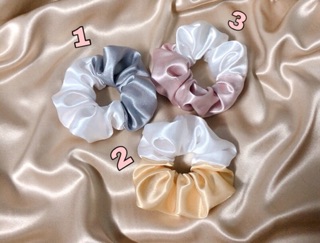 Cột tóc scrunchies mix 2 màu + hoa văn