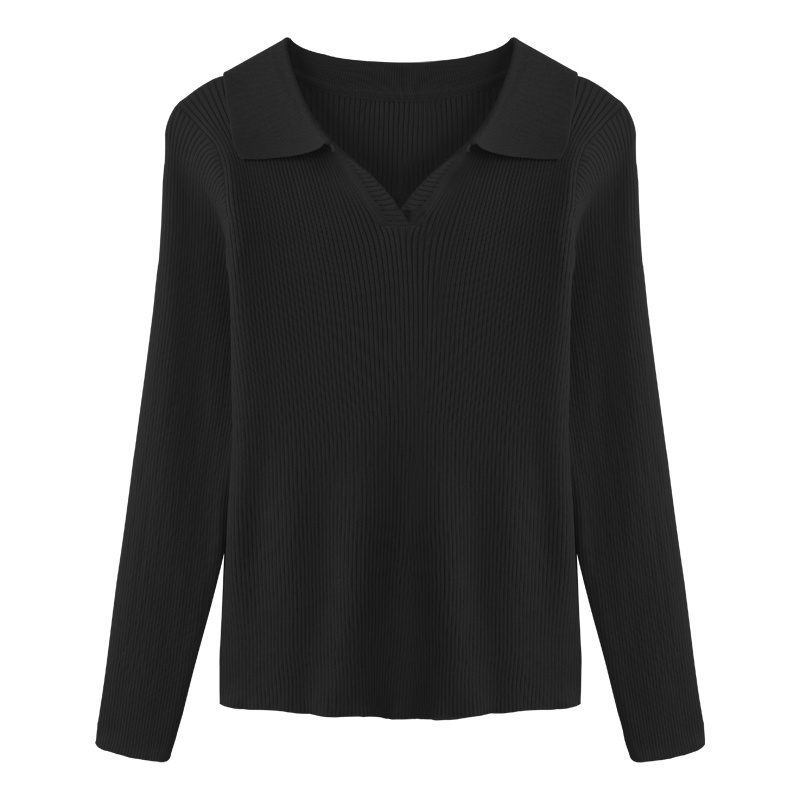 NUZIRO  Áo sweater  dệt kim màu trơn thời trang Hàn Quốc