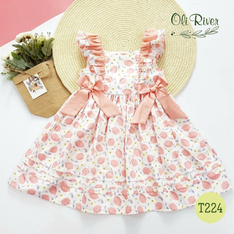 (1,4,5,6,7,8,9 tuổi) Váy đầm cánh tiên 2 lớp Oli River sắc màu mùa hạ (T224)