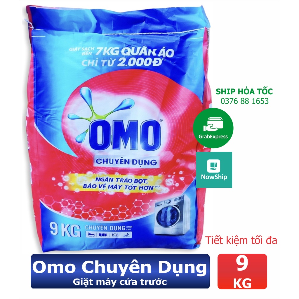 OMO BỘT GIẶT 9KG CHUYÊN DỤNG cho máy cửa trên, cửa trước, giặt tay 9 kí