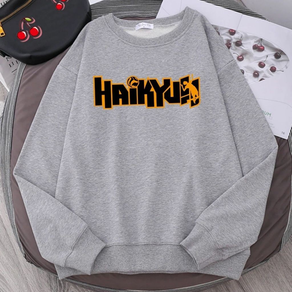 ÁO SWEATER NỈ UNISEX HAIKYUN ÁO NỈ KHÔNG NÓN FORM RỘNG NAM NỮ NHIỀU MÀU