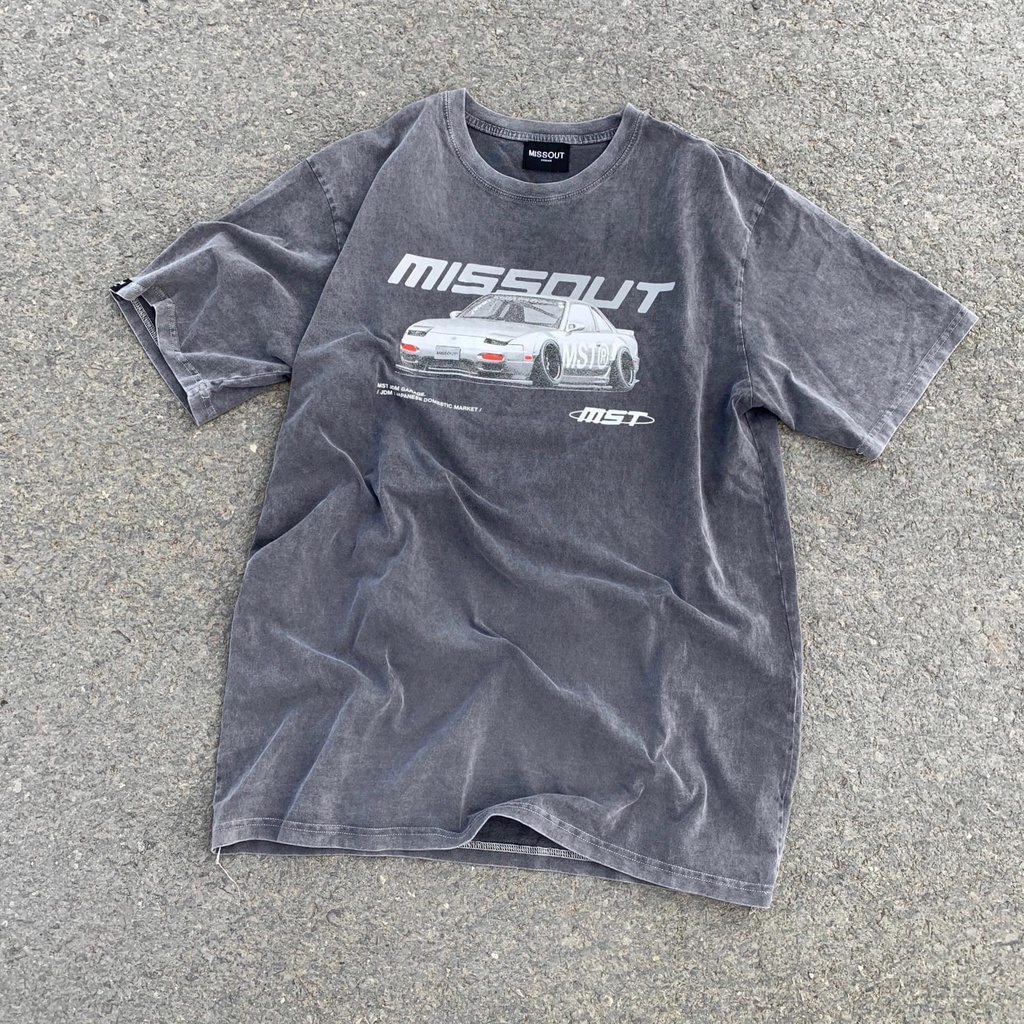Áo thun Missout wash áo thun MST GARAGE JDM WASH TEE Xám full tag nam nữ - GIN STORE