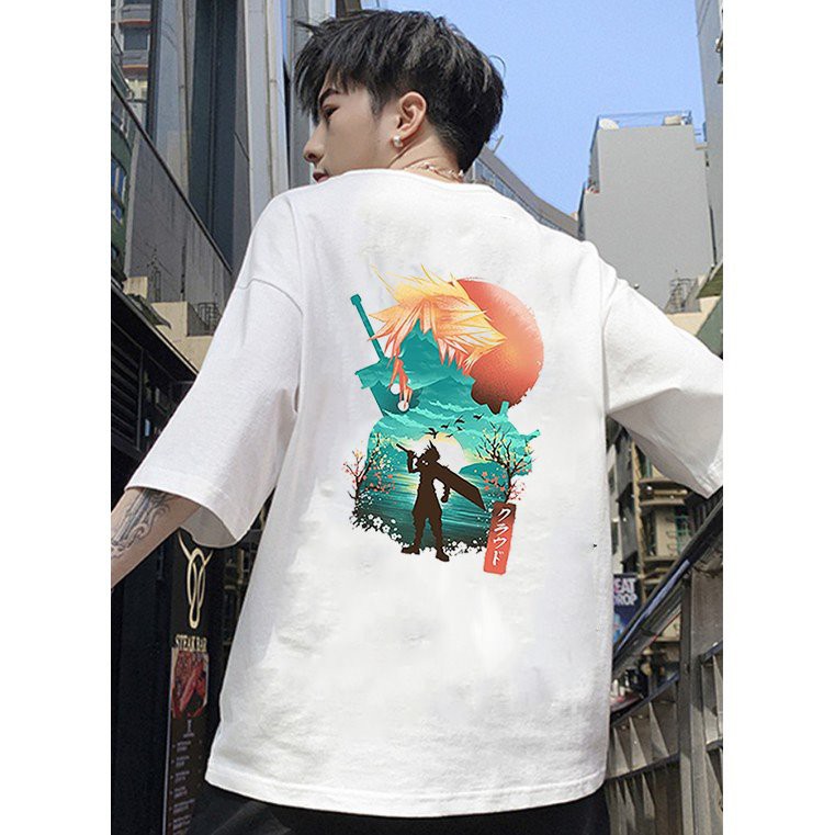 Áo thun unisex tay lỡ form rộng họa tiết cá tính vải dày mịn 2020T2671