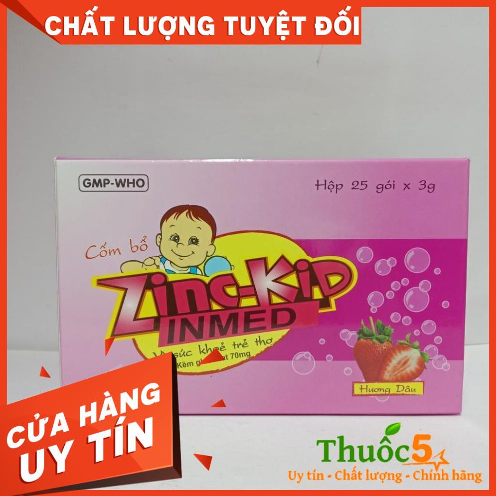 [GIÁ GỐC] Zinc-Kid Inmed cốm bổ sung kẽm cho trẻ, hộp 25 gói x 3g