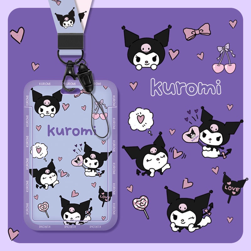 Card cover campus card student meal card School Card Factory card access control bus Kulumi cute cartoon lanyard hanging neck K4Zi