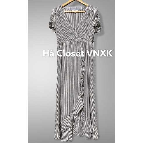 Đầm Maxi Kẻ Sọc Xuất Dư