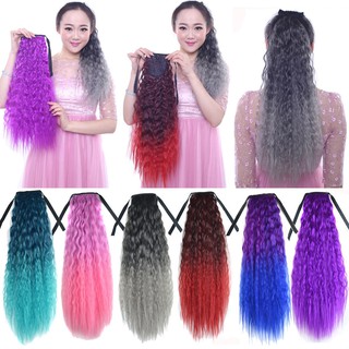 Phần tóc giả làm dày với kiểu tóc đuôi ngựa dài xoăn gợn sóng