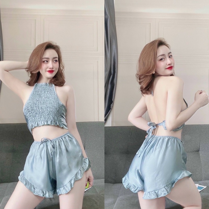BỘ YẾM NHÚN SATIN 🔥FREESHIP🔥 BỘ NGỦ SATIN | BigBuy360 - bigbuy360.vn