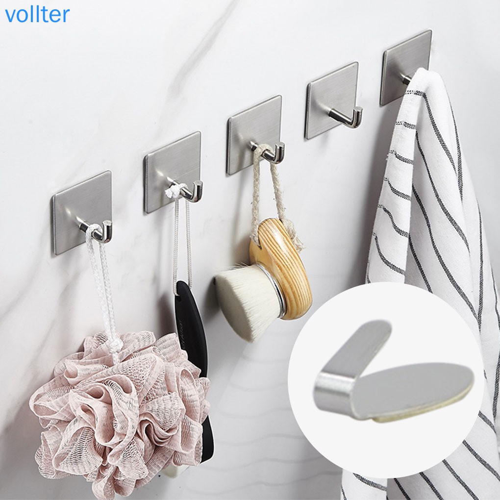 6 Móc treo đồ dán tường bằng thép không gỉ tiện dụng