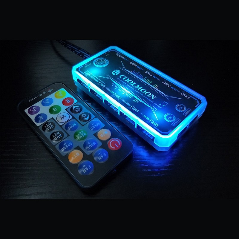 HUB Aura Sync RGB Coolmoon cho Fan Led RGB và đèn Led RGB