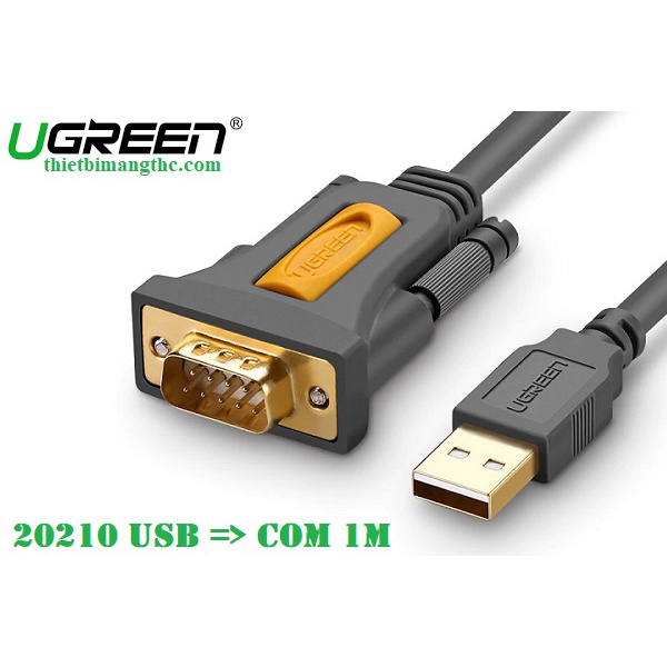 Cáp USB to Com RS232 DB9 Ugreen 20211 dài 1M, 1,5M, 2M, 3M chính hãng