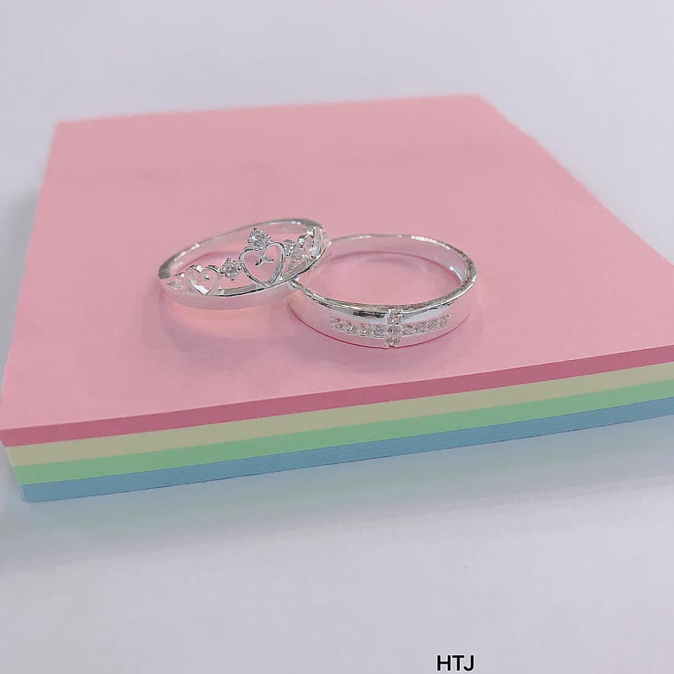 nhẫn đôi tình yêu cao cấp , đủ size , bạc 925
