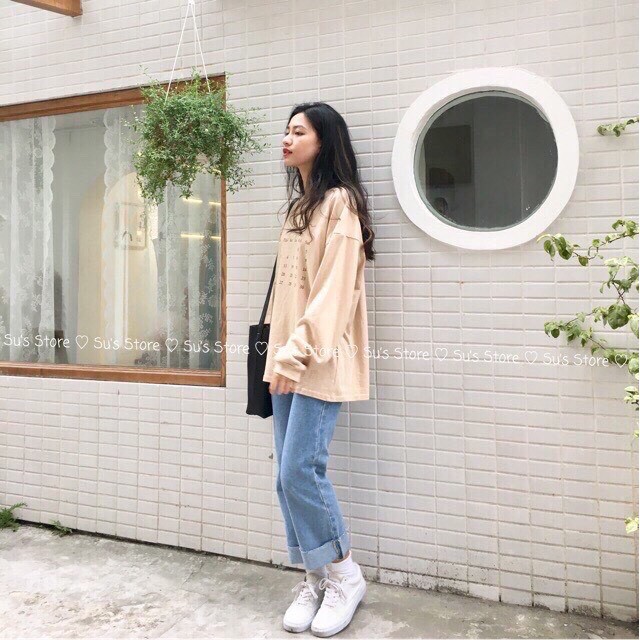 Quần baggy lật lai ống rộng xinh xinh