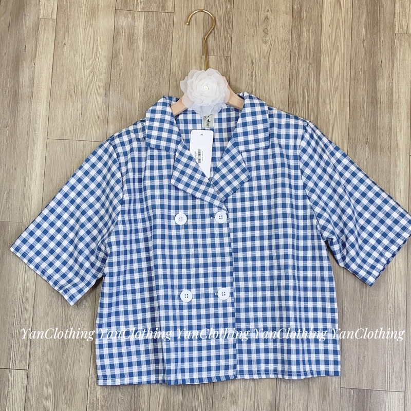 Blazer kẻ có ảnh thật