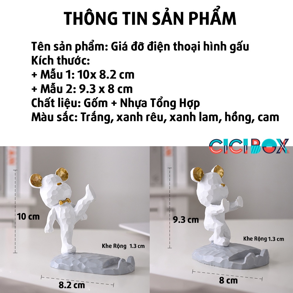 Giá Đỡ Điện Thoại, Ipad Mini Gấu Decor Xem Phim Dễ Thương Đồ Trang Trí Bàn Học Bàn Làm Việc