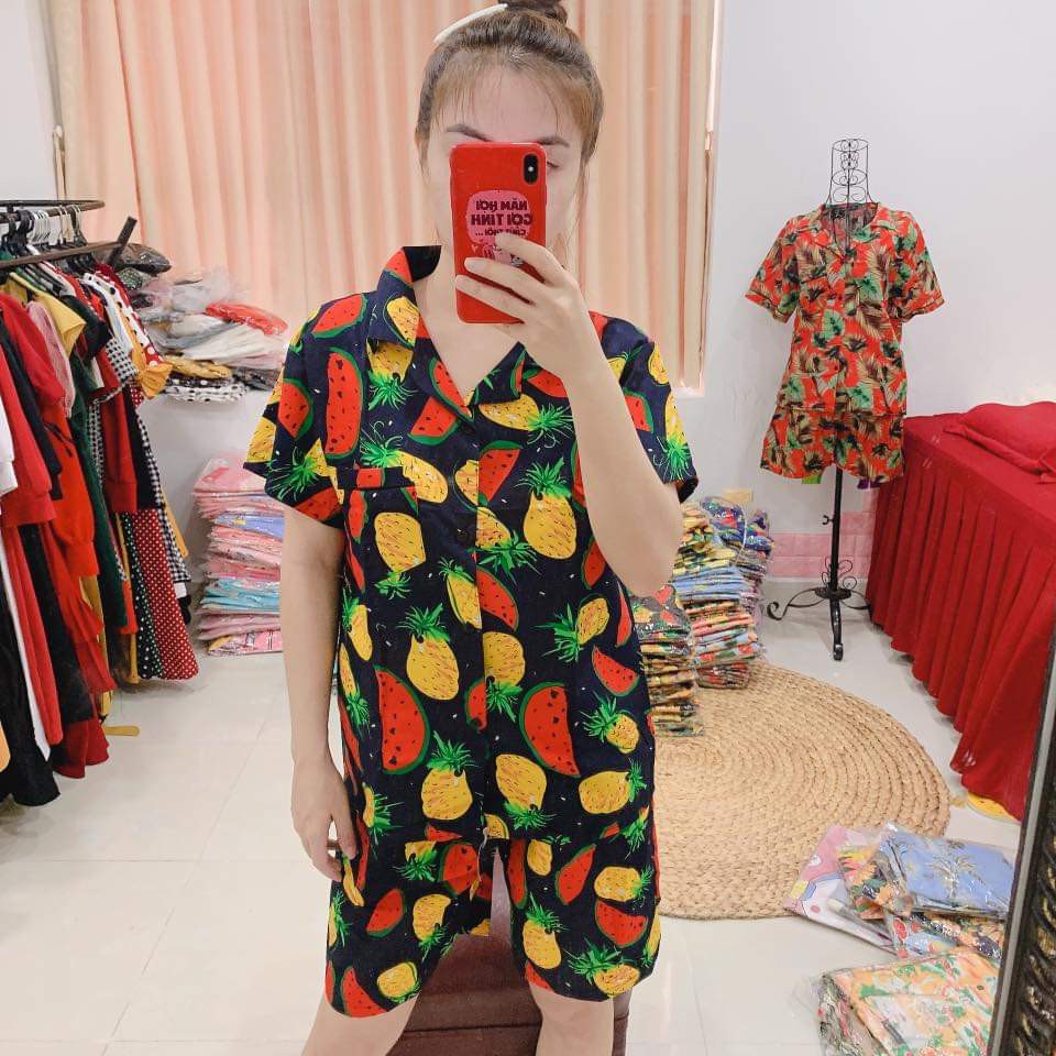 (chất kate thái 1 - kho HCM) bộ dưa dứa đi biển, team - bộ hoa quả, trái cây big size- chuyên sỉ lẻ - nhuhuyen shop