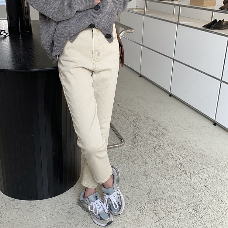 Quần Jean lửng nữ Lưng cao Cao cấp Ống suông Co giãn Mùa Hè Ulzzang Hàn Quốc Quần bò cộc nữ Cạp cao 9 tấc | BigBuy360 - bigbuy360.vn