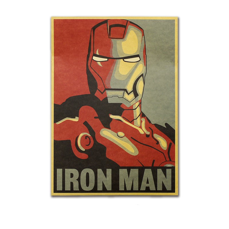 Poster Marvel Áp Phích Dán Tường Trang Trí Nội Thất Hình Iron Man 50.5x36cm Lionvn
