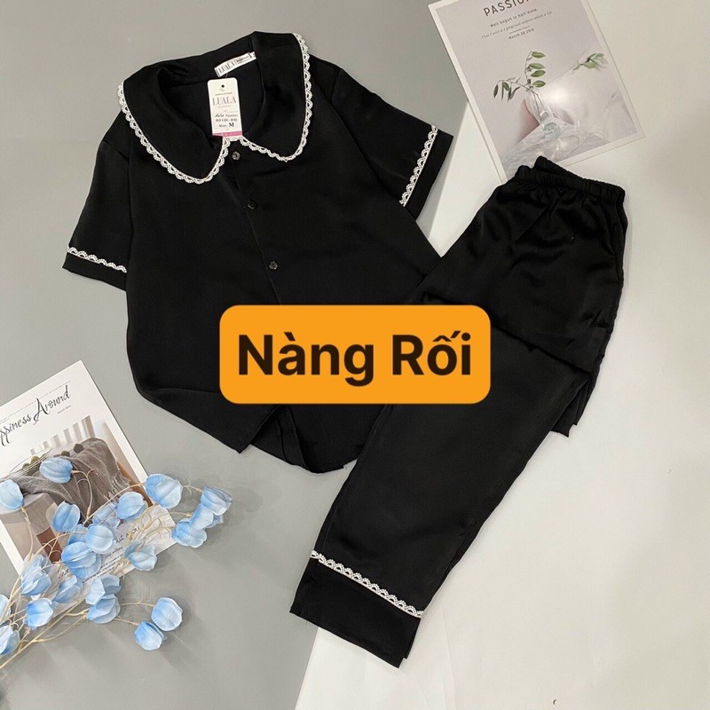 Bộ lụa Phối Ren Cổ Sen Sang Trọng | BigBuy360 - bigbuy360.vn