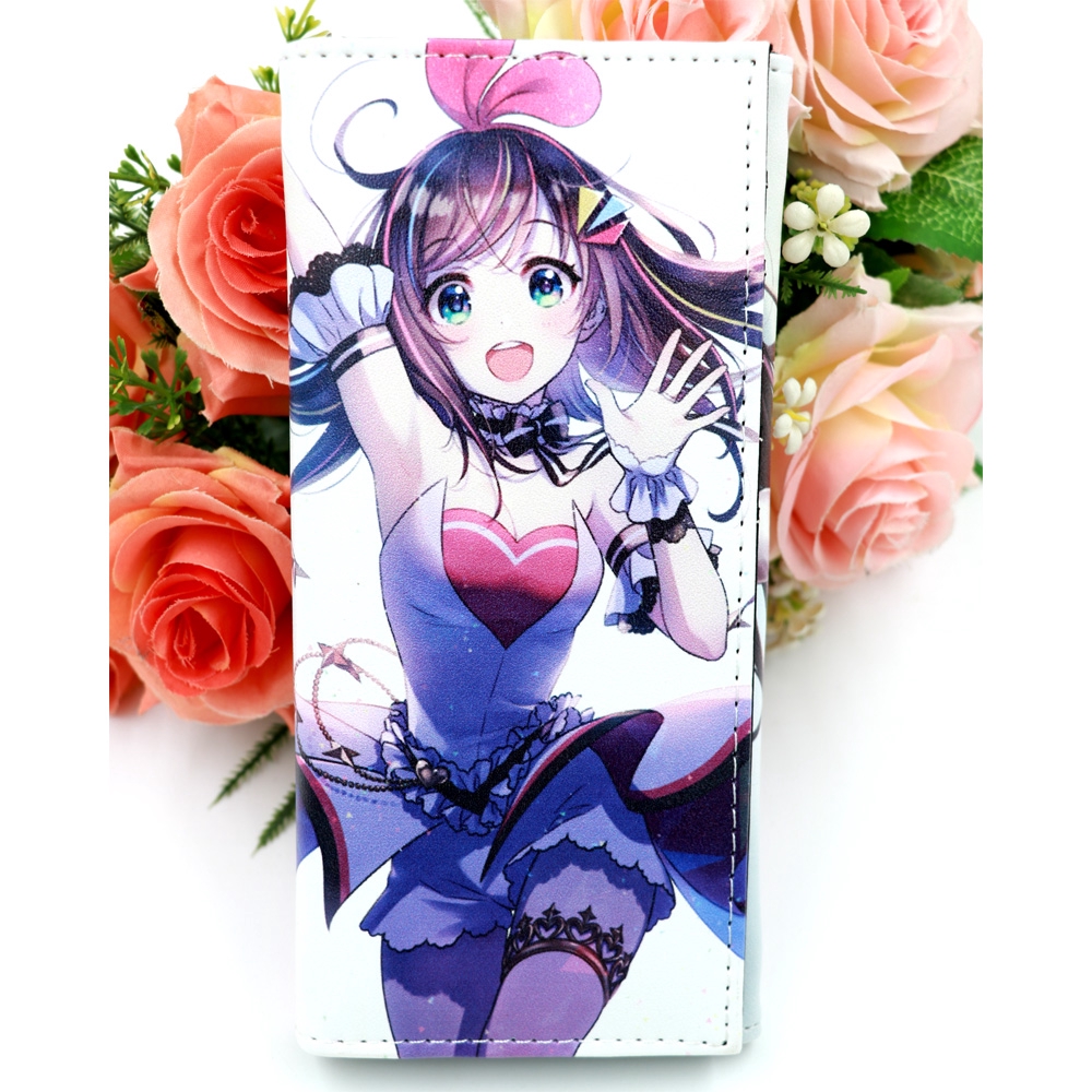 Anime Kizuna AI AI Chan Ví da PU đầy màu sắc Ví đựng thẻ Ví ly hợp