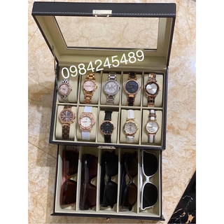 Hộp đựng đồng hồ mắt kính cao cấp da các bon