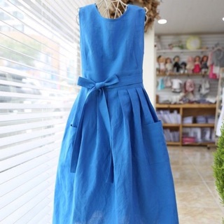 Đầm Linen Hai mặt eo nơ