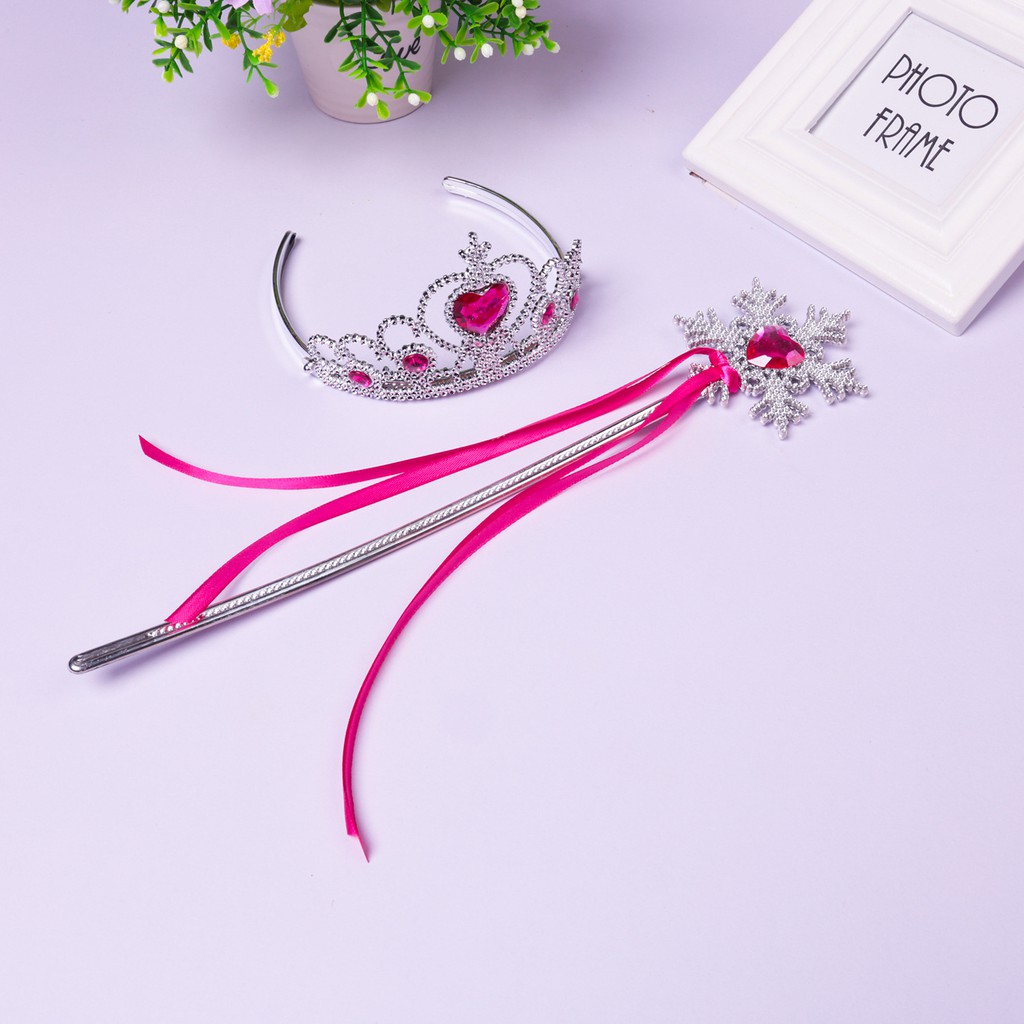 Phụ Kiện Công chúa ELSA cho bé gồm Vương miện + Gậy thần